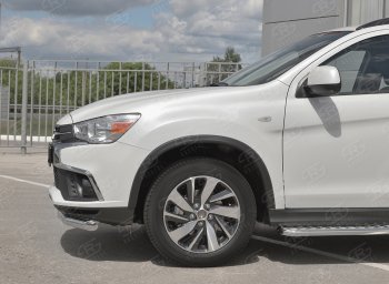 15 299 р. Защита переднего бампера (Ø63 мм, секции, нержавейка) SLITKOFF Mitsubishi ASX 2-ой рестайлинг (2017-2020)  с доставкой в г. Вологда. Увеличить фотографию 3