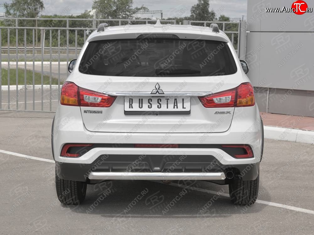 14 749 р. Защита заднего бампера (Ø63 мм, нержавейка) RUSSTAL Mitsubishi ASX 2-ой рестайлинг (2017-2020)  с доставкой в г. Вологда