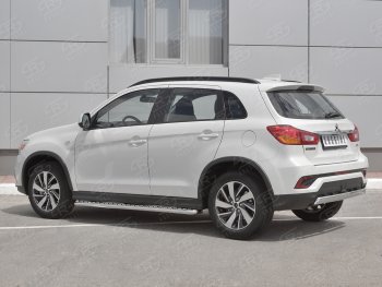 10 949 р. Защита заднего бампера (Ø75x42 мм, нержавейка) Russtal Mitsubishi ASX 2-ой рестайлинг (2017-2020)  с доставкой в г. Вологда. Увеличить фотографию 2