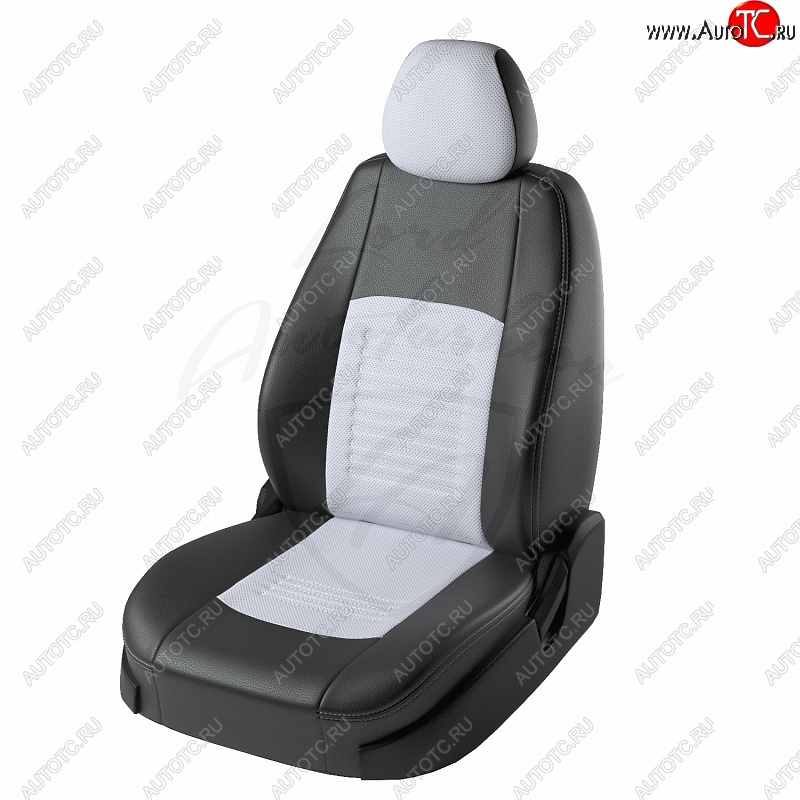 9 449 р. Чехлы для сидений Lord Autofashion Турин (экокожа) Mitsubishi ASX дорестайлинг (2010-2012) (Чёрный, вставка белая)  с доставкой в г. Вологда