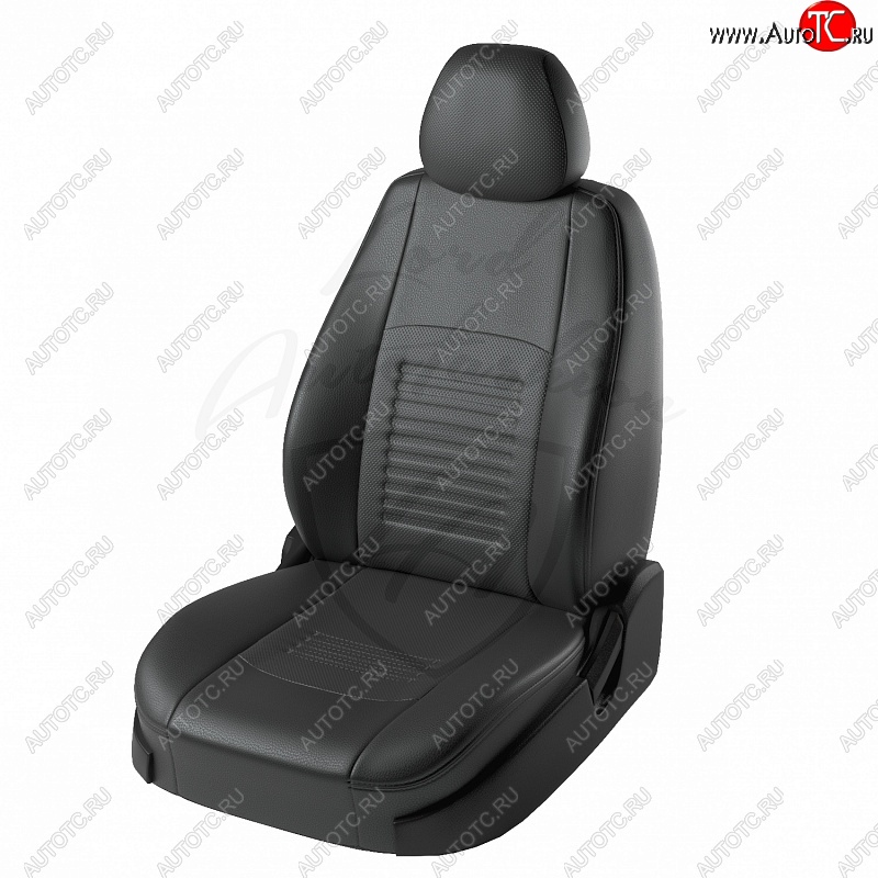 9 449 р. Чехлы для сидений Lord Autofashion Турин (экокожа) Mitsubishi ASX дорестайлинг (2010-2012) (Чёрный, вставка чёрная)  с доставкой в г. Вологда