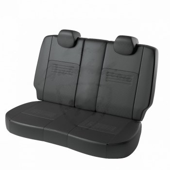 9 449 р. Чехлы для сидений Lord Autofashion Турин (экокожа) Mitsubishi ASX дорестайлинг (2010-2012) (Чёрный, вставка чёрная)  с доставкой в г. Вологда. Увеличить фотографию 2
