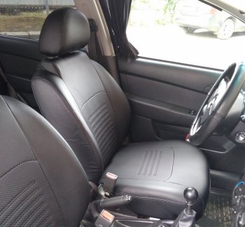 9 449 р. Чехлы для сидений Lord Autofashion Турин (экокожа) Mitsubishi ASX дорестайлинг (2010-2012) (Чёрный, вставка чёрная)  с доставкой в г. Вологда. Увеличить фотографию 3
