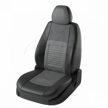 Чехлы для сидений Lord Autofashion Турин (экокожа) Mitsubishi ASX дорестайлинг (2010-2012) (Черный, вставка серая)