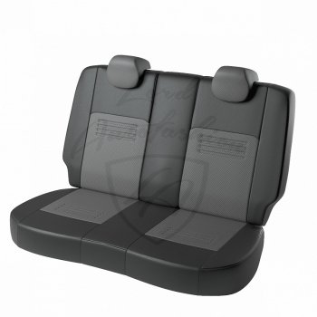 9 449 р. Чехлы для сидений Lord Autofashion Турин (экокожа) Mitsubishi ASX дорестайлинг (2010-2012) (Черный, вставка серая)  с доставкой в г. Вологда. Увеличить фотографию 2