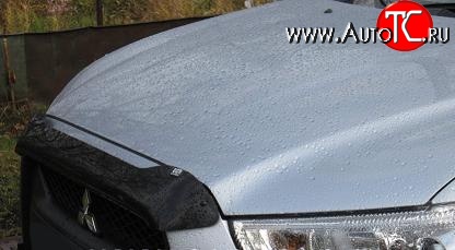 2 069 р. Дефлектор капота NovLine (короткий) Mitsubishi ASX 1-ый рестайлинг (2013-2016)  с доставкой в г. Вологда