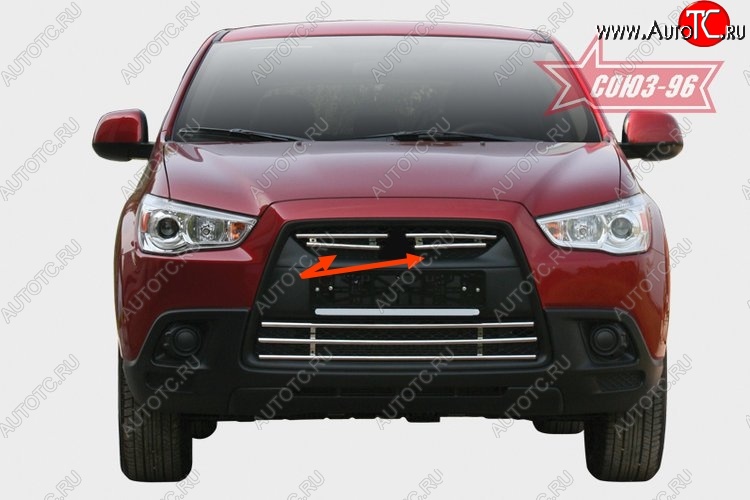 589 р. Декоративные элементы решетки радиатора Souz-96 (d16) Mitsubishi ASX дорестайлинг (2010-2012)  с доставкой в г. Вологда