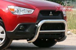 10 934 р. Защита переднего бампера Souz-96 (d76) Mitsubishi ASX дорестайлинг (2010-2012)  с доставкой в г. Вологда. Увеличить фотографию 2