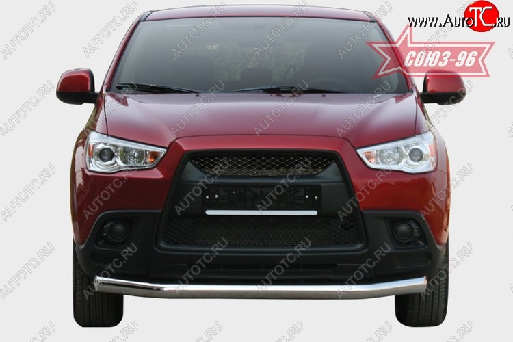 8 234 р. Защита переднего бампера Souz-96 (d76) Mitsubishi ASX дорестайлинг (2010-2012)  с доставкой в г. Вологда