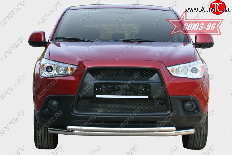 12 869 р. Защита переднего бампера двойная Souz-96 (d60/42) Mitsubishi ASX дорестайлинг (2010-2012)  с доставкой в г. Вологда