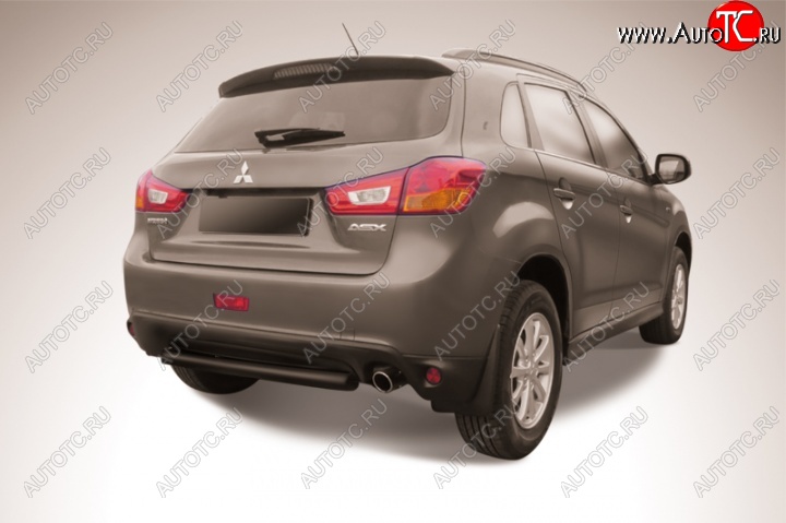 6 839 р. Защита заднего бампера Arbori (короткая, черная, 1 труба d76 mm). Mitsubishi ASX 1-ый рестайлинг (2013-2016)  с доставкой в г. Вологда