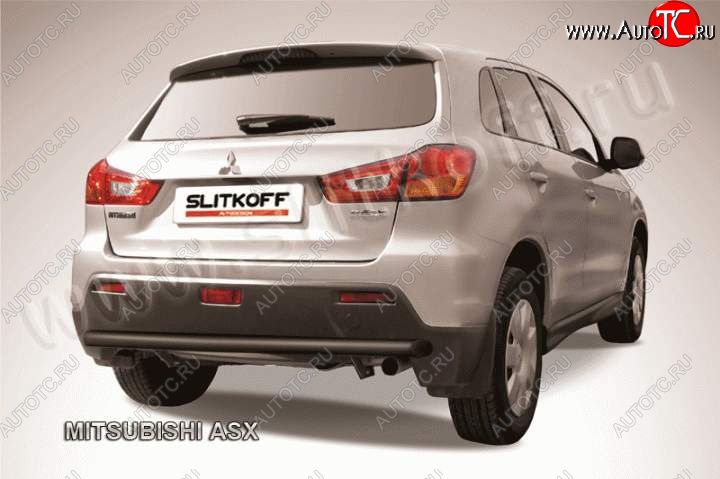 8 599 р. Защита заднего бампера из трубы d57 Slitkoff Mitsubishi ASX дорестайлинг (2010-2012) (Цвет: серебристый)  с доставкой в г. Вологда
