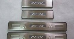 5 349 р. Накладки на порожки автомобиля СТ Mitsubishi ASX дорестайлинг (2010-2012)  с доставкой в г. Вологда. Увеличить фотографию 3