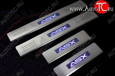5 349 р. Накладки на порожки автомобиля СТ Mitsubishi ASX дорестайлинг (2010-2012)  с доставкой в г. Вологда
