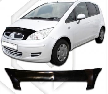 2 079 р. Дефлектор капота (правый руль) CA-Plastiс  Mitsubishi Colt  Z30 (2002-2009) хэтчбэк 5 дв. дорестайлинг (серия Classic черный)  с доставкой в г. Вологда. Увеличить фотографию 2