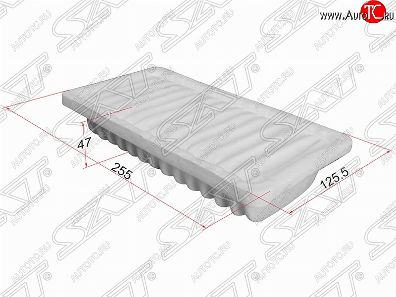 238 р. Фильтр воздушный двигателя SAT (255х125.5х47 mm)  Mitsubishi Colt ( Z20, Z30 хэтчбэк 3 дв.,  Z30) (2002-2009) дорестайлинг, хэтчбэк 5 дв. дорестайлинг  с доставкой в г. Вологда