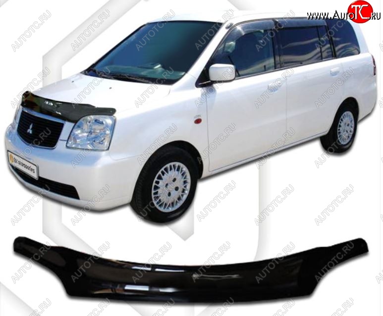 2 079 р. Дефлектор капота CA-Plastic Mitsubishi Dion CR6W,CR9W дорестайлинг (2000-2002) (Classic черный, Без надписи)  с доставкой в г. Вологда