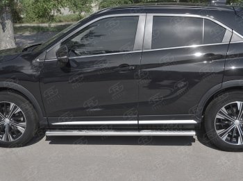 19 399 р. Пороги труба 120х60 овал с проступью Russtal Mitsubishi Eclipse Cross GK дорестайлинг (2017-2021)  с доставкой в г. Вологда. Увеличить фотографию 2