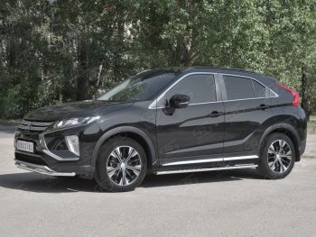 14 999 р. Защита переднего бампера (Ø42 мм, нержавейка) SLITKOFF Mitsubishi Eclipse Cross GK дорестайлинг (2017-2021)  с доставкой в г. Вологда. Увеличить фотографию 2