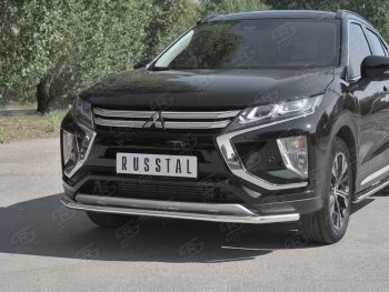 14 999 р. Защита переднего бампера (Ø42 мм, нержавейка) SLITKOFF Mitsubishi Eclipse Cross GK дорестайлинг (2017-2021)  с доставкой в г. Вологда. Увеличить фотографию 4