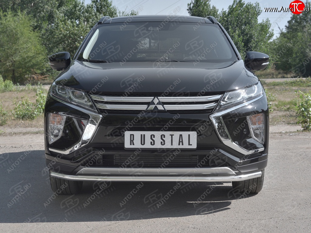 14 999 р. Защита переднего бампера (Ø42 мм, нержавейка) SLITKOFF Mitsubishi Eclipse Cross GK дорестайлинг (2017-2021)  с доставкой в г. Вологда
