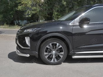 15 299 р. Защита переднего бампера (Ø63 мм, нержавейка) SLITKOFF Mitsubishi Eclipse Cross GK дорестайлинг (2017-2021)  с доставкой в г. Вологда. Увеличить фотографию 3