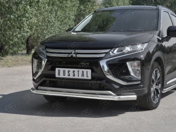 15 299 р. Защита переднего бампера (Ø63 мм, нержавейка) SLITKOFF Mitsubishi Eclipse Cross GK дорестайлинг (2017-2021)  с доставкой в г. Вологда. Увеличить фотографию 4