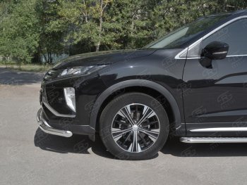 18 449 р. Защита переднего бампера (2 трубы Ø63 и 42 мм, нержавейка) SLITKOFF Mitsubishi Eclipse Cross GK дорестайлинг (2017-2021)  с доставкой в г. Вологда. Увеличить фотографию 3