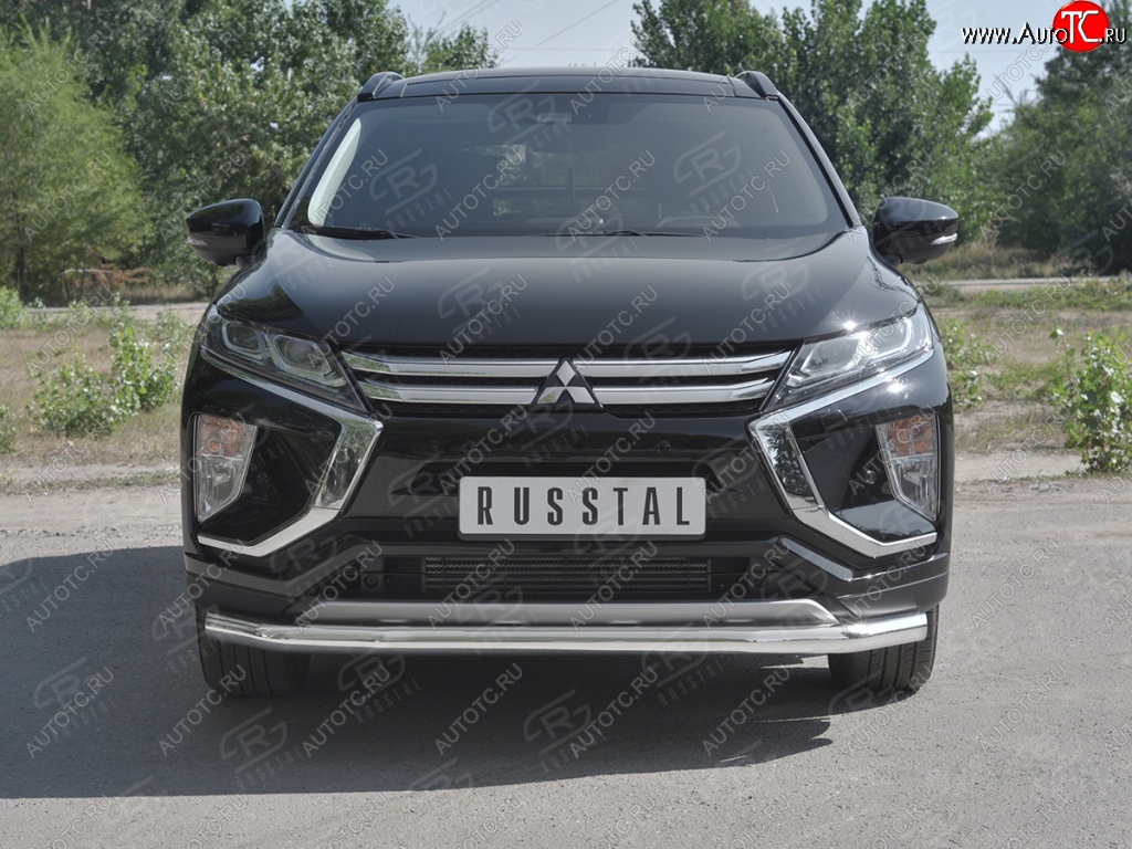 15 299 р. Защита переднего бампера (Ø63 мм, нержавейка) SLITKOFF Mitsubishi Eclipse Cross GK дорестайлинг (2017-2021)  с доставкой в г. Вологда