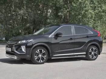 11 949 р. Защита переднего бампера (Ø75х42 мм, нержавейка) Russtal Mitsubishi Eclipse Cross GK дорестайлинг (2017-2021)  с доставкой в г. Вологда. Увеличить фотографию 2