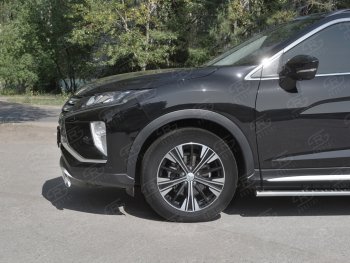 11 949 р. Защита переднего бампера (Ø75х42 мм, нержавейка) Russtal Mitsubishi Eclipse Cross GK дорестайлинг (2017-2021)  с доставкой в г. Вологда. Увеличить фотографию 3