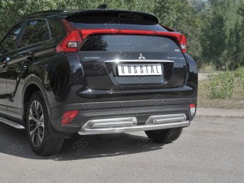 16 699 р. Защита заднего бампера (2 трубы Ø63 и 42 мм, нержавейка) SLITKOFF Mitsubishi Eclipse Cross GK дорестайлинг (2017-2021)  с доставкой в г. Вологда. Увеличить фотографию 4