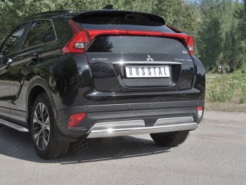 12 999 р. Защита заднего бампера (Ø75х42 мм, нержавейка) Russtal Mitsubishi Eclipse Cross GK дорестайлинг (2017-2021)  с доставкой в г. Вологда. Увеличить фотографию 4