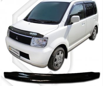 1 839 р. Дефлектор капота CA-Plastic  Mitsubishi eK-Wagon  H81W (2001-2006) (серия Classic черный)  с доставкой в г. Вологда. Увеличить фотографию 2