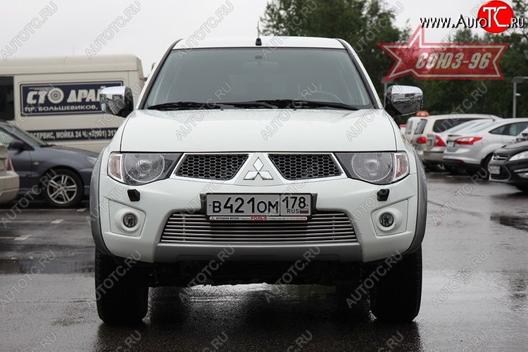 5 129 р. Декоративный элемент воздухозаборника Souz-96 (d10) Mitsubishi L200 5 KK,KL дорестайлинг (2015-2019)  с доставкой в г. Вологда