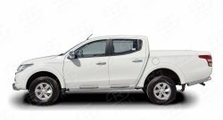 77 999 р. Защита порогов из круглой трубы диаметром 76 мм (рестайлинг) Russtal  Mitsubishi L200  5 KK,KL (2015-2019) дорестайлинг (Защита порогов с со скосами на торцах (вариант 1))  с доставкой в г. Вологда. Увеличить фотографию 3
