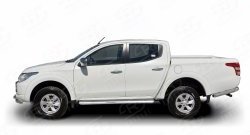 85 999 р. Широкая защита порогов (рестайлинг) Russtal  Mitsubishi L200  5 KK,KL (2015-2019) дорестайлинг (Защита порогов с со скосами на торцах (вариант 1))  с доставкой в г. Вологда. Увеличить фотографию 3