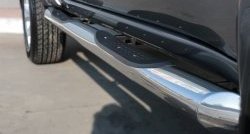 83 999 р. Защита порогов с пластиковыми вставками для ног из круглой трубы диаметром 76 мм Russtal  Mitsubishi L200  5 KK,KL (2015-2019) дорестайлинг (Защита порогов с со скосами на торцах (вариант 1))  с доставкой в г. Вологда. Увеличить фотографию 3