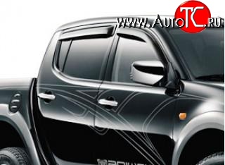3 199 р. Дефлекторы окон (ветровики) Novline 4 шт. Mitsubishi L200 4  дорестайлинг (2006-2014)  с доставкой в г. Вологда