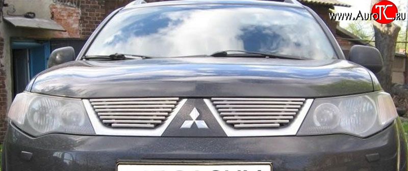 7 299 р. Декоративная вставка решетки радиатора (рестайлинг) Berkut Mitsubishi L200 4  рестайлинг (2013-2016)  с доставкой в г. Вологда