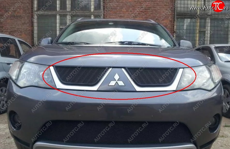 3 149 р. Защитная решётка в воздуховод автомобиля Russtal (черная) Mitsubishi L200 4  дорестайлинг (2006-2014)  с доставкой в г. Вологда