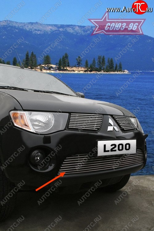 5 354 р. Декоративный элемент воздухозаборника Souz-96 (d10) Mitsubishi L200 4  дорестайлинг (2006-2014)  с доставкой в г. Вологда
