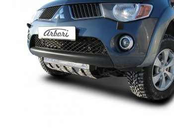 6 389 р. Защита переднего бампера TRITON Arbori (декоративно-силовая с защитой картера). Mitsubishi L200 4  дорестайлинг (2006-2014)  с доставкой в г. Вологда. Увеличить фотографию 2