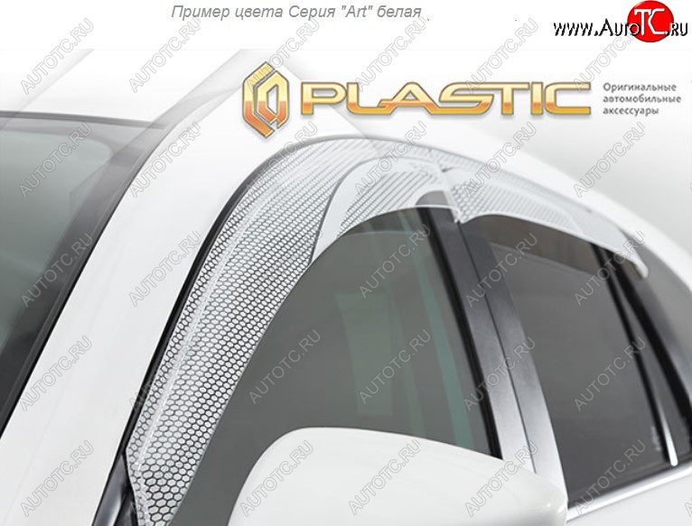 2 299 р. Дефлектора окон CA-Plastic  Mitsubishi L200  5 KK,KL (2018-2022) рестайлинг (Серия Арт белая, Без хром. молдинга)  с доставкой в г. Вологда