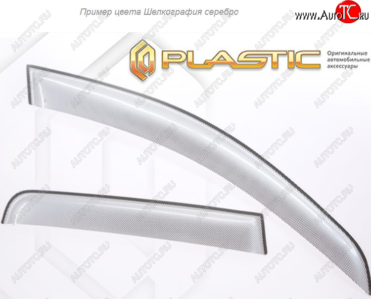 2 299 р. Дефлектора окон CA-Plastic  Mitsubishi L200  5 KK,KL (2018-2022) рестайлинг (Шелкография серебро, Без хром. молдинга)  с доставкой в г. Вологда