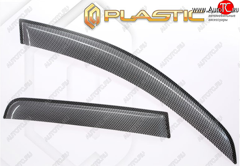 2 559 р. Дефлектора окон CA-Plastic  Mitsubishi L200  5 KK,KL (2018-2022) рестайлинг (Шелкография карбон-серебро, Без хром. молдинга)  с доставкой в г. Вологда