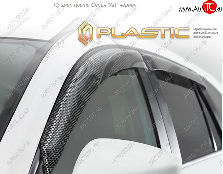 2 299 р. Дефлектора окон CA-Plastic  Mitsubishi L200  5 KK,KL (2018-2022) рестайлинг (Серия Арт черная, Без хром. молдинга)  с доставкой в г. Вологда