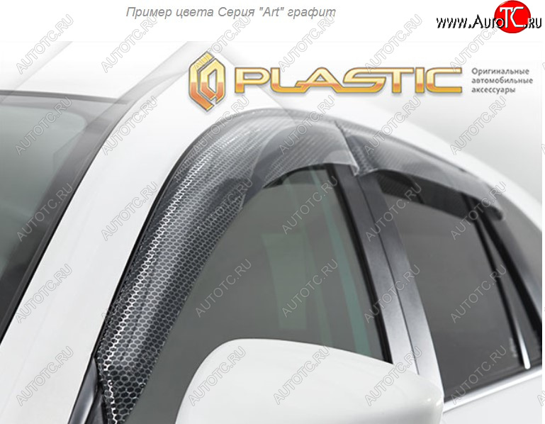 2 299 р. Дефлектора окон CA-Plastic  Mitsubishi L200  5 KK,KL (2018-2022) рестайлинг (Серия Арт графит, Без хром. молдинга)  с доставкой в г. Вологда
