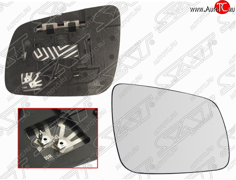 979 р. Правое полотно зеркала SAT (сферическое с обогревом) Mitsubishi Lancer 10 CY седан дорестайлинг (2007-2010)  с доставкой в г. Вологда