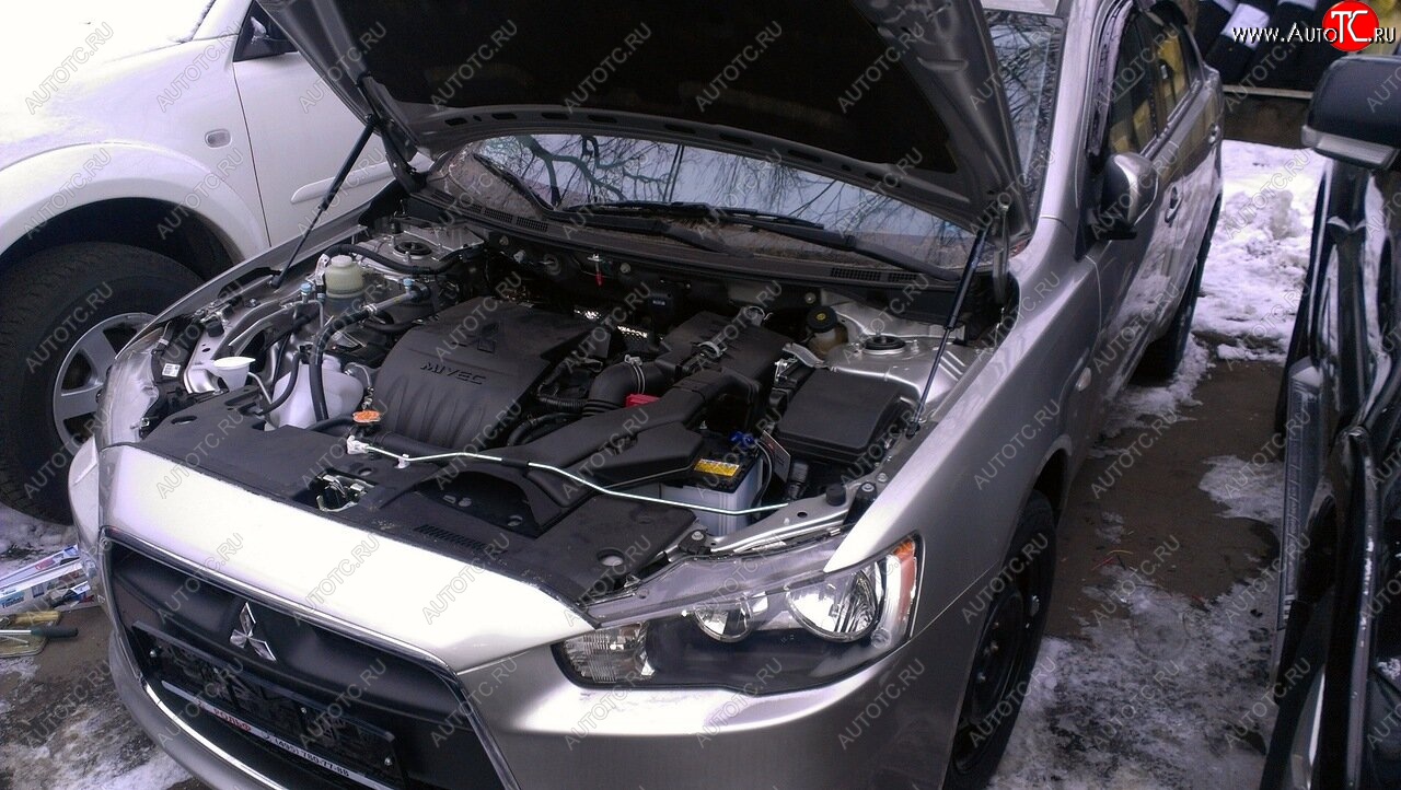 2 049 р. Упоры капота Russtal Mitsubishi Lancer 10 CY седан дорестайлинг (2007-2010)  с доставкой в г. Вологда